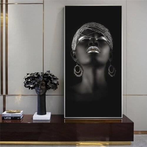 Black Hands Holding Silver Jewelry Canvas Paintings On the Wall Art Posters and Prints African Woman Art Picture Home Wall Decor