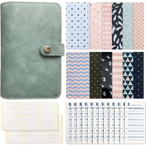 Color Budget Envelope Letter Feather Loose-Leaf Set PU Notebook Meeting Minutes