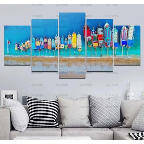 Home Wall Decoration Painting Seaside Colorful Sailboat Poster Decoration In Bedroom Living Room Canvas Painting Hd Print