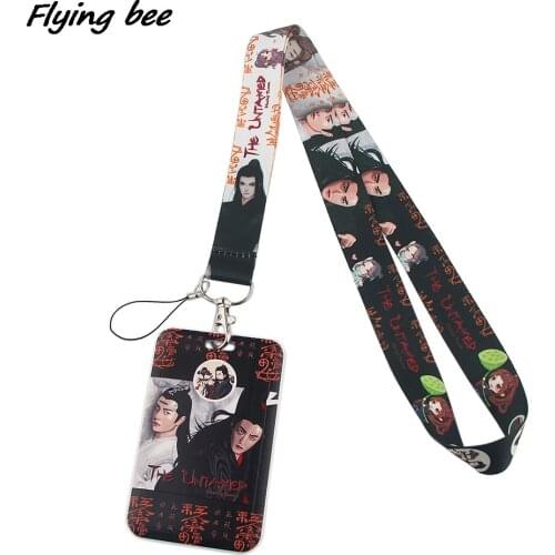 Flyingbee X1643 Figure Lanyard Card ID Holder Car KeyChain ID Card Pass Gym Mobile Phone Badge Kids Key Ring Holder Jewelry