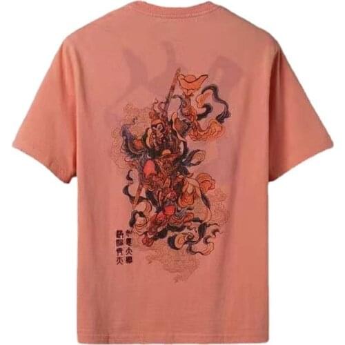 Men Women Design New Cotton T Shirt 2021 Summer Short Sleeve Round Neck Chinese Style Dragon Print Embroidery Fashion Casual Top