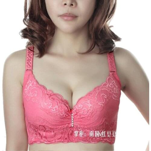 Hot! Brand 4 breasted bra adjustable bra, underwear bra embroidered roses, large cup C / D/ E big size 34-42