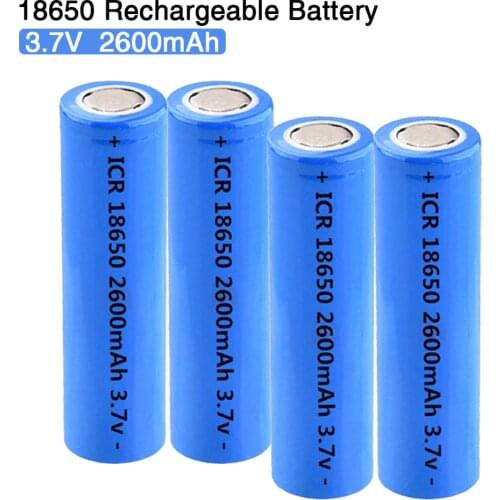 ICR 18650 3.7V 2600mAh Lithium ion Rechargeable Battery 18650 3.7V Li-ion Bateria for LED Flashlight Torch Headlight