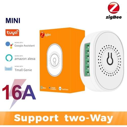 Mini Tuya ZigBee WiFi Smart Switch Light 16A 2 Way Module DIY On Off Can Timing Control Wireless Breaker For Google Home Alexa