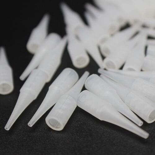 100Pcs 1R/3RL/5RL Permanent Makeup Needle Tip Tattoo Nozzle Needle Caps For Permanent Makeup Eyebrow Lip Tattoo Machine Gun