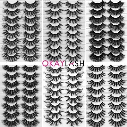 OKAYLASH 3D Mink Lashes Natural False Eyelashes Volume False Lashes Dramatic Wispy Makeup Eyelash Extension Silk Vegan Eyelashes
