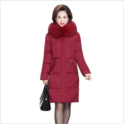 New hot women winter jacket 2020 plus size mid length hooded slim thick warm female parkas cotton wadded women coat 6XL ZL667