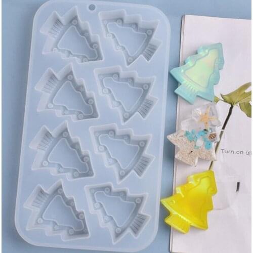 New transparent silicone mold resin decoration crafts DIY 3D Christmas tree table decoration mold epoxy resin jewelry mold