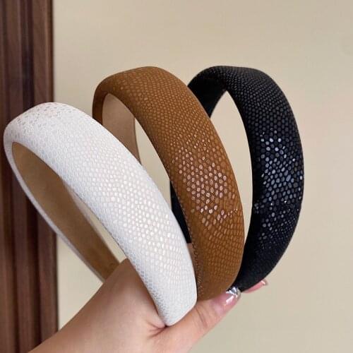 New Fashion Retro simplicity Sequins Women Hairband Adult Shiny Color Headwear Wide Side for Women Hair Accessories