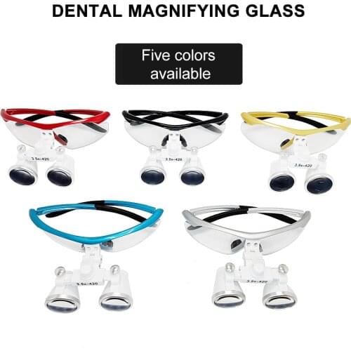 Dental Operation Glasses Dental Magnifier 3.5x420mm Head Mounted LED Headlamp Set Dental Equipment