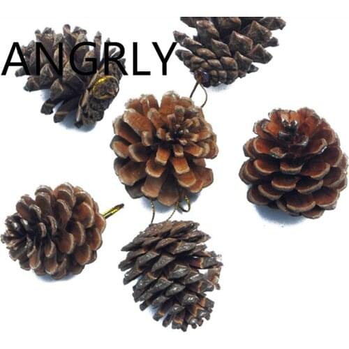 Wholesale 6pcs/lot Multicolor Pineal Christmas Tree Decoration Pinecone Pendant Hanging Xmas Christmas Tree Decorations