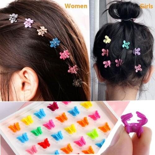 Wholesale Cute Color Mini Butterfly Plastic Princess Hairpin Mixed Color Hairpin Female Universal Hair Accessories