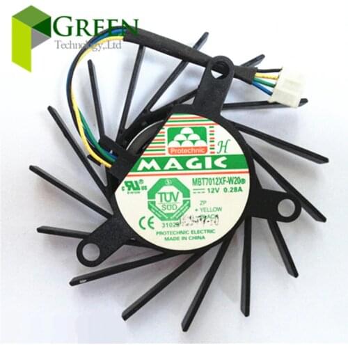Original MAGIC MBT7012XF-W20 12V 0.28A 4Wire 36*48*52MM For NVIDIA 9600GT 9800GT Video Graphics Card Fan Blade