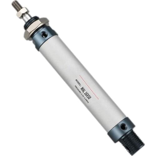 Aluminum alloy Pneumatic cylinder MAL 16mm bore 25mm-500mm stroke double acting Single Rod Air Cylinder