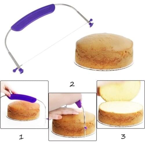 Adjustable Heights Stainless Steel Wire Bread Cake Cutter Pizza Dough Slicers Bakeware Leveler Cake Knife Kitchen Accessories