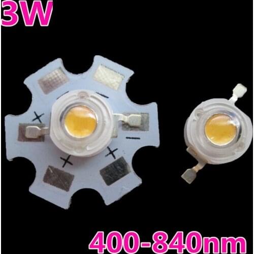 3W plant Pink LED lamp beads High power 3W pink light Led plant growth light beads 400-840nm with 20mm aluminum board 20pcs