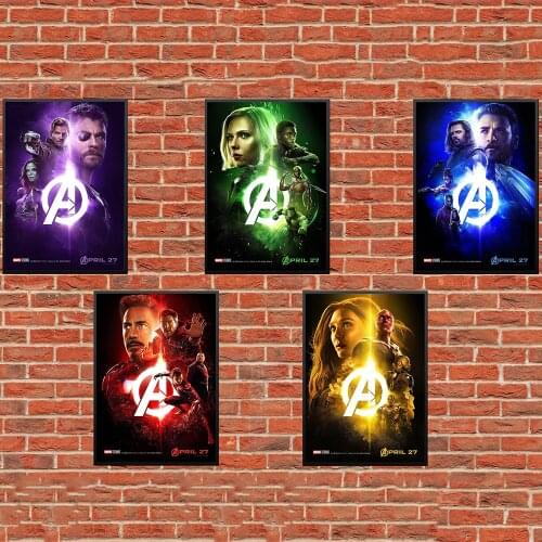 Marvel Avengers Infinity All Superheroes Posters Captain America Black Widow Canvas Painting Wall Art Room Home Decor Picture