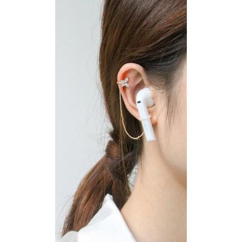 Stainless Steel Anti-Lost Earphone Holder Clip Earrings Compatible with Airpods 1 & 2 & pro 3 Wireless Earrings Jewerly