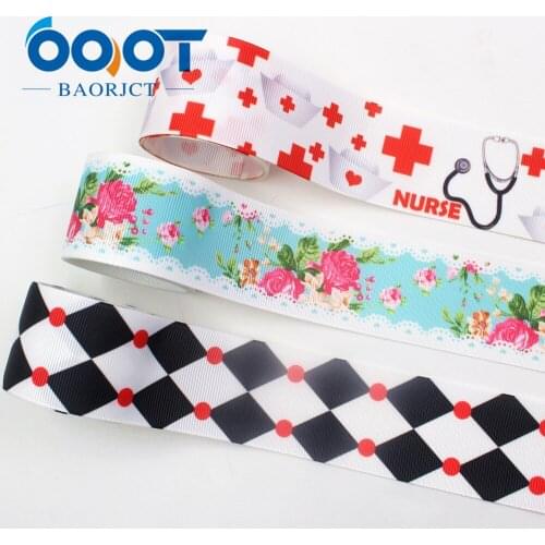 OOOT BAORJCT I-19618-1378,38mm,10yards Cartoon Thermal transfer Printed grosgrain Ribbons,bow cap DIY accessories decorations