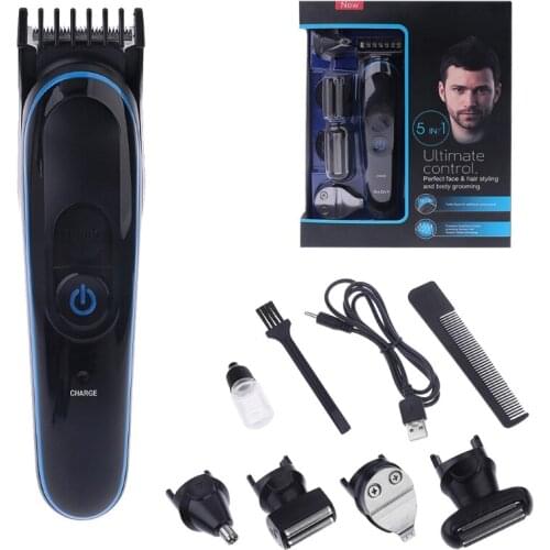 USB 5 in 1 Multifunction Hair Trimmer Titanium Hair Clipper Electric Shaver Beard Trimmer Shaving Machine Cutting