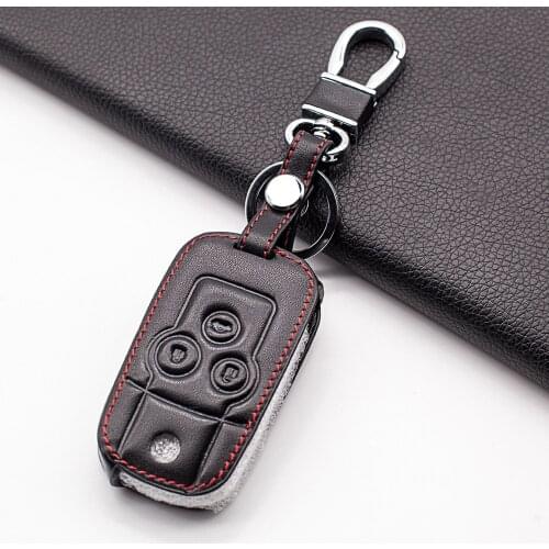 High Quality 3 Buttons Leather Key Case Car Key Chain For Honda Accord City Civic Crv Element Fit Hrv Odyssey Crider Jed
