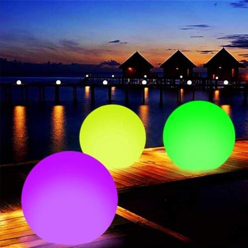 Funny Inflatable Luminous Ball Glowing Ball PVC Remote Control LED Ball Decorative Beach Ball for Outdoor Swimming Pool Outside