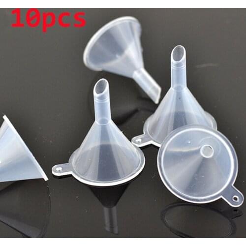 10 Pcs/lot Plastic Small Funnels For Perfume Liquid Essential Oil Filling Empty Bottle Packing Tool Lab Supplies