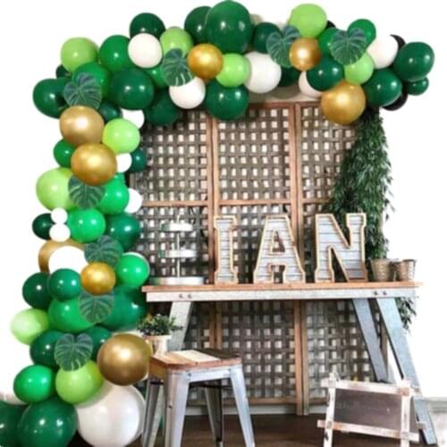 106pcs Jungle Theme Party Decoration Latex Balloon Chain Set Teal Blue Dark Green Metal Color Background Wall Dress Up Props