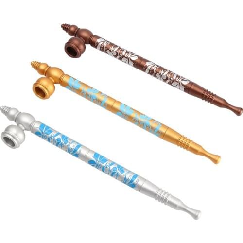 14.2cm Long Metal Smoking Pipe Cigar Pipe Filter Herb Smoke Accessories Tobacco Pipes Gadget With Pipe Bag Pendant