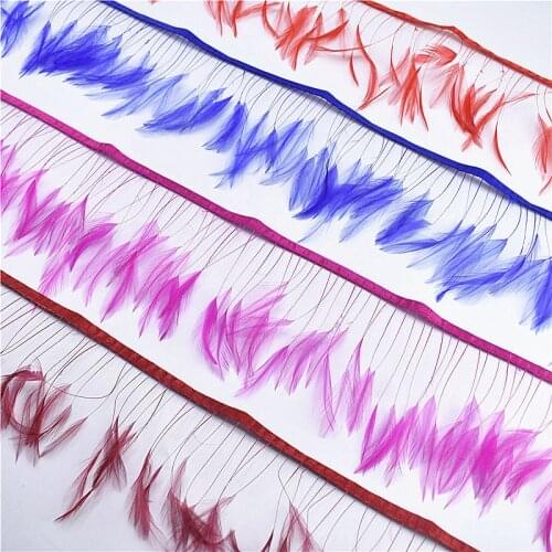 2yards/lot Pheasant Feather ribbon Trim 10-15cm needlework Clothing Wedding plumas decor feathers DIY Feathers for crafts party