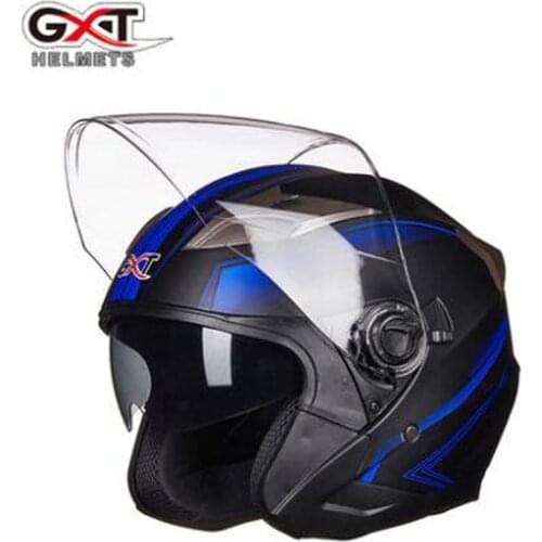 2018 Summer New GXT Vintage Motorcycle helmets Double Lens Open face 3/4 Half helmet Moto Casque Casco Motocicleta Capacete