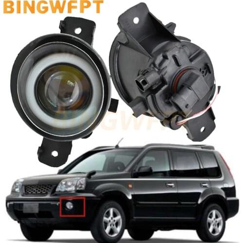 2X Car Styling Angel eye + LED For Nissan X-Trail Qashqai Pathfinder Primera March Altima Rogue Sylphy H11 Fog Light with