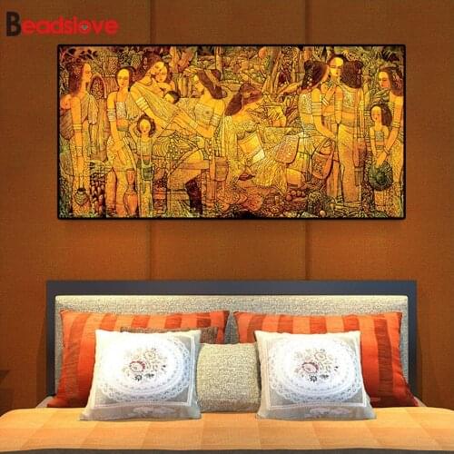 3D Diy Diamond Embroidery Abstract Gold Traditional Chinese Portrait Scandinavian Diamond Painting Mosaic Crafts Home Decor