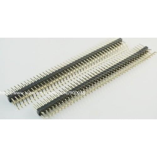 500pcs 2x40P 80 Pin 2.54mm Pin Header Male dual row Right Angle 90 degree SMT PCB Mount Gold
