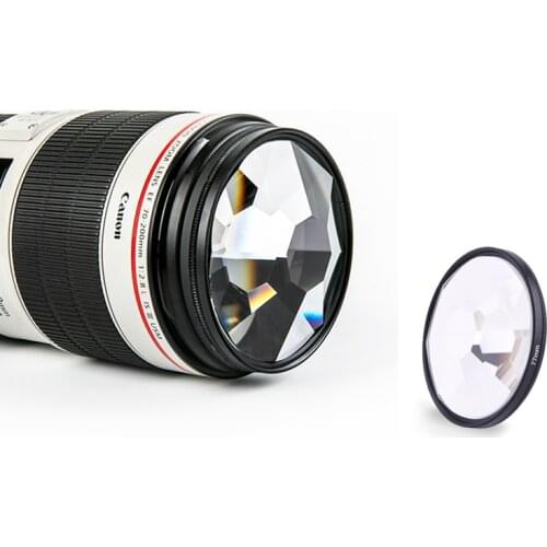 Colorful Prism 77mm Kaleidoscope Camera Glass Filter for photo Variable Numbe of Shooting Subjects SLR Photography Accessories
