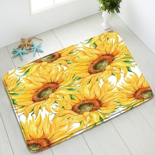 Color Flowers Bathroom Non-Slip Mat Sunflower Tulip Floral Plants Bedroom Kitchen Indoor Entrance Doormat Rug Absorbent Carpet