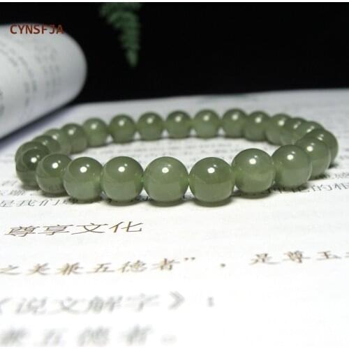 CYNSFJA New Real Rare Certified Natural Chinese Hetian Jade Nephrite Womens Lucky Amulets Jade Bracelet High Quality Best Gifts