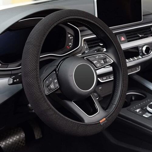 Breathable Car Steering Wheel Cover Skid Proof Durable Sandwich Fabric Handmade Steering Wheel Protector Summer Ice