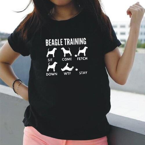 Beagle Training Beagle Tricks Printed Tee Shirt Femme Funny Beagle Puppy Tshirt Summer Short Sleeve Casual T Shirt Women Tops