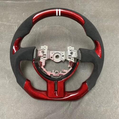 Racing Cuatomized Gloss Carbon Fiber Sports Steering Wheel Alcantara Leather Compatible for SUBARU BRZ Toyota 86 2013-2014