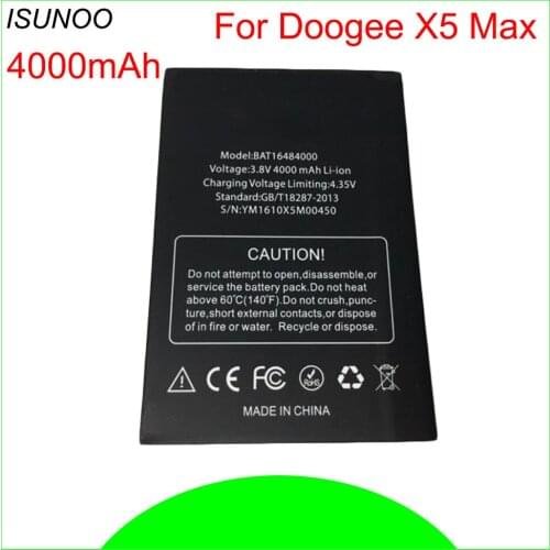 ISUNOO 10pcs/lot Battery For Doogee X5 Max Battery High Quality 4000mAh Batterie Bateria Accumulator for Doogee X5 Max Pro