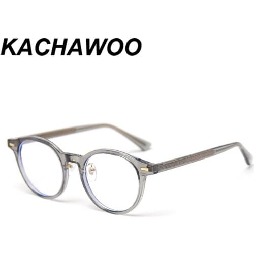 Kachawoo retro eyeglasses womens frame transparent black optical glasses man TR90 clear lens rivet style trending accessories