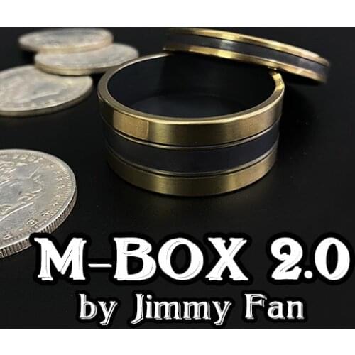 M-BOX 2.0 By Jimmy Fan (38mm) Coin Appear Penetrate Magia Magician Close Up Illusion Gimmick Okito Coin Box Magic Tricks Props