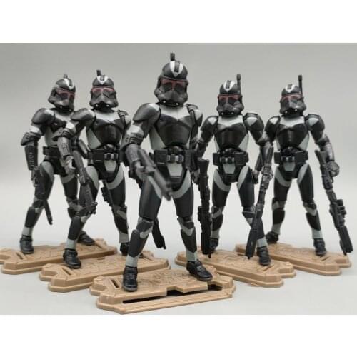 Lot of 5 SW Republic Shadow Utapau Black Trooper 3.75" Loose Action Figure
