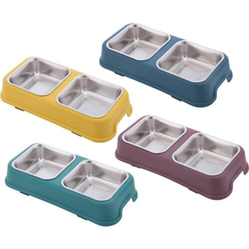 Pet Plastic Bowl Dog Cat Removable Dog Bowl Pet Food Storage Bowls Outdoor Travel Portable Puppy Food Container Feeder Dish
