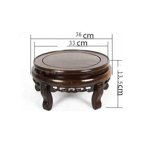 Vase base round bonsai base solid wood crafts ornament fish tank rack