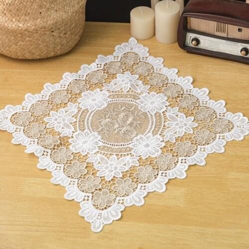 Table Pads And Coaster Lace Doilies For Kitchen Dining Table Home Party Decor Goldline Placemats Embroidery Tablecloth Square