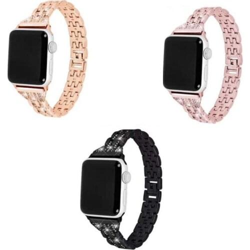Hot sale Strap for Apple Watch Band series 6 5 4 44mm 40mm metal Diamond watch band for iwatch SE series 3 2 1 38mm 42mm