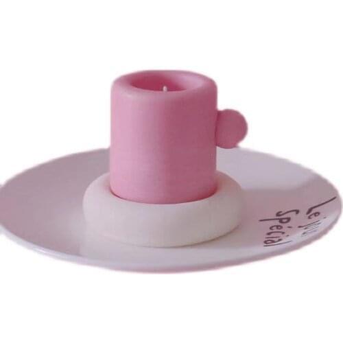 Candle Silicone Mold Two-piece Cup And Coaster Mold Creative Mug Design Cup Aroma Candle Making Diy Decorations