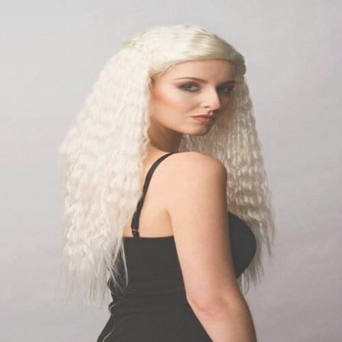 Melody Synthetic Lace Front Wigs Heat Resistant Fiber Blonde Long Water Wave for Women Natural Looking Cosplay Drag Queen Hair